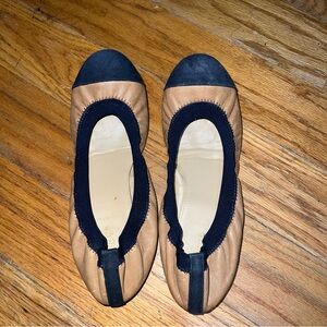 J. Crew Tan and Black Ballet Flats Size 7.5